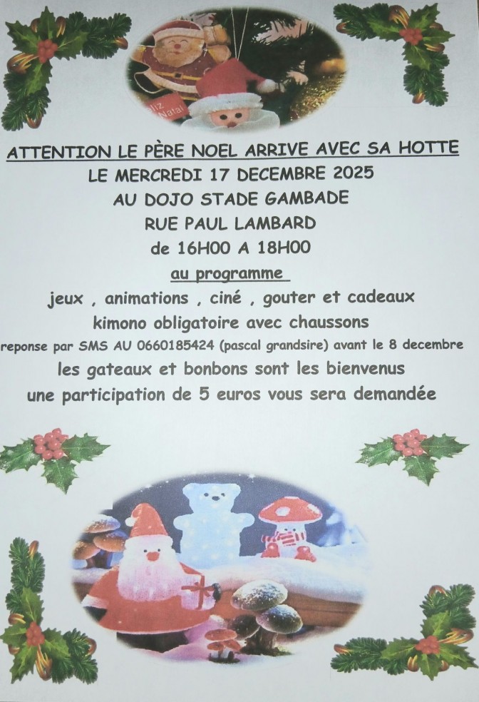 Image de l'actu 'Le père noël arrive le mercredi 17 décembre au club !!!!'