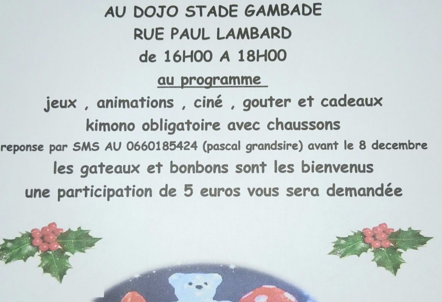 Le père noël arrive le mercredi 17 décembre au club !!!!